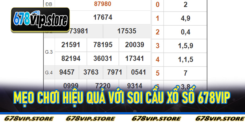 Mẹo Chơi Hiệu Quả Với Soi Cầu Xổ Số 678Vip